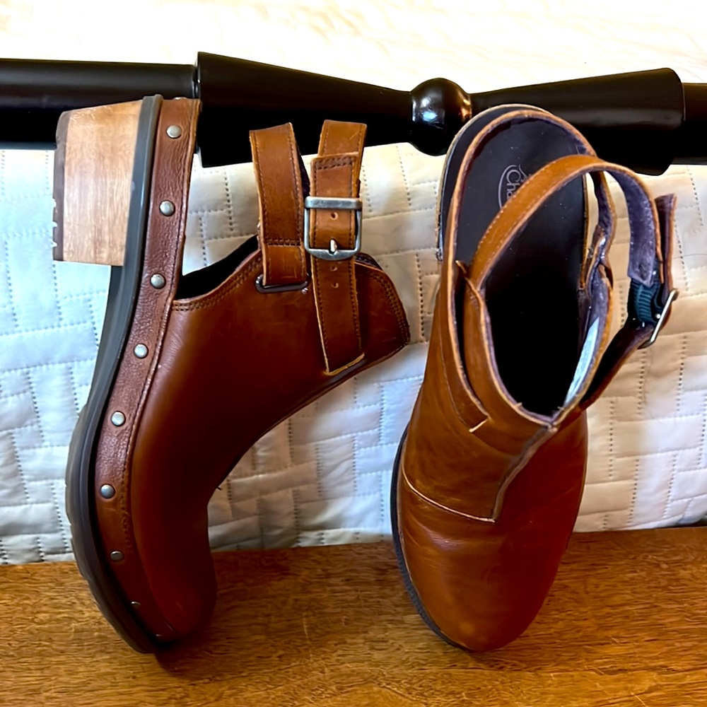 Chaco leather strappy clog.